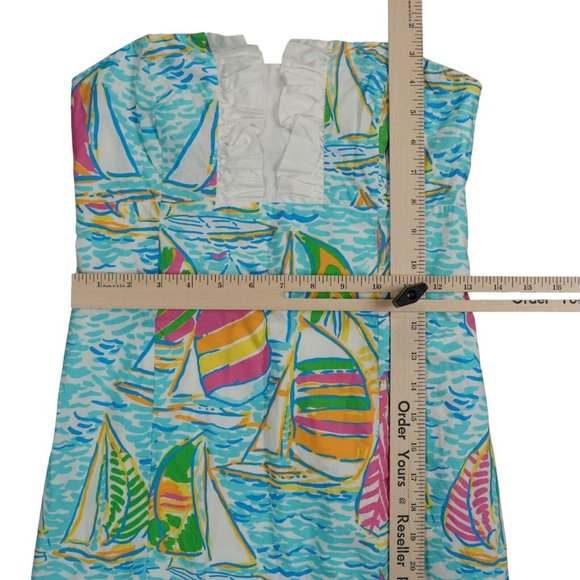 Lilly Pulitzer Dress Size 0 You Gotta Regatta Sailboats Strapless Franco Dress - Picture 4 of 13